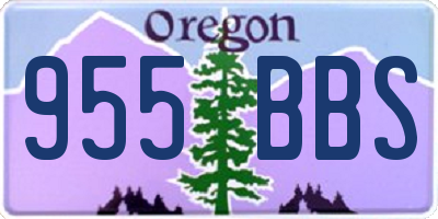 OR license plate 955BBS