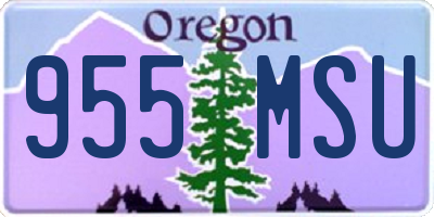 OR license plate 955MSU