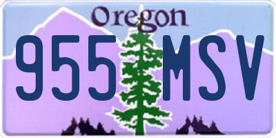 OR license plate 955MSV