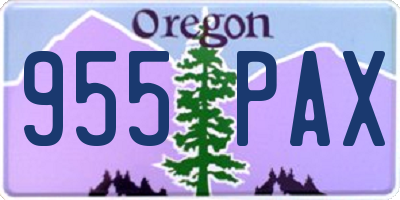 OR license plate 955PAX