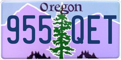 OR license plate 955QET