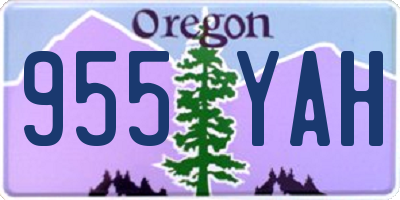 OR license plate 955YAH
