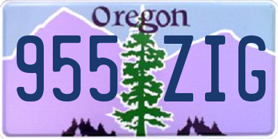 OR license plate 955ZIG
