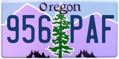 OR license plate 956PAF