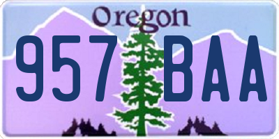 OR license plate 957BAA