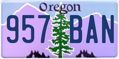 OR license plate 957BAN