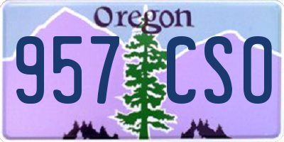 OR license plate 957CSO