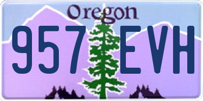 OR license plate 957EVH