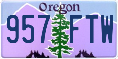 OR license plate 957FTW
