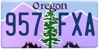 OR license plate 957FXA