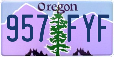 OR license plate 957FYF