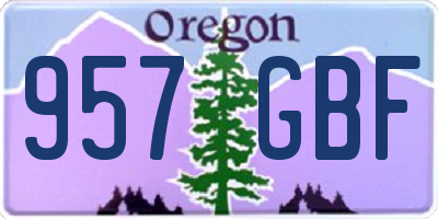 OR license plate 957GBF