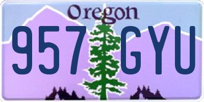 OR license plate 957GYU