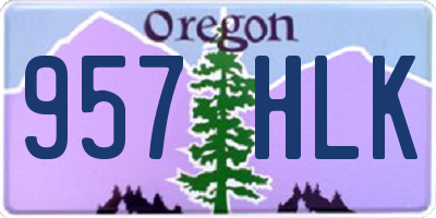 OR license plate 957HLK