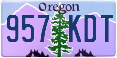 OR license plate 957KDT