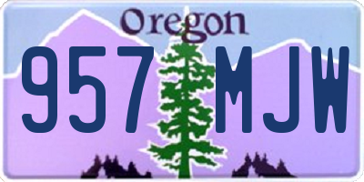 OR license plate 957MJW
