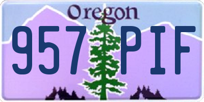OR license plate 957PIF