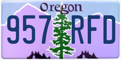 OR license plate 957RFD