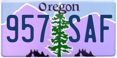 OR license plate 957SAF