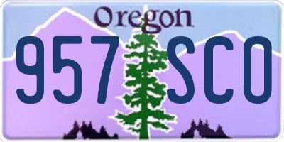 OR license plate 957SCO