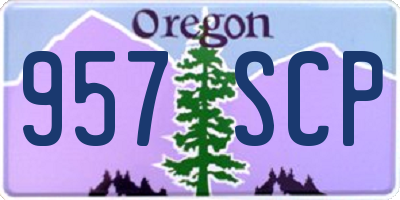 OR license plate 957SCP