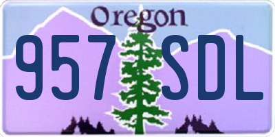 OR license plate 957SDL