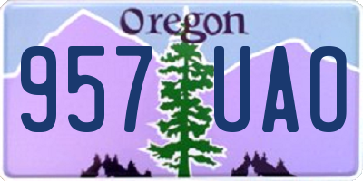 OR license plate 957UAO