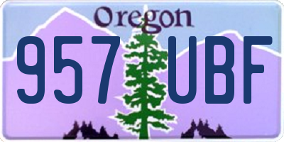 OR license plate 957UBF