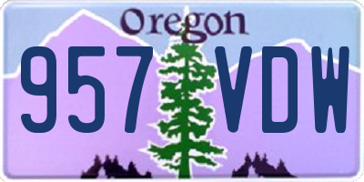OR license plate 957VDW