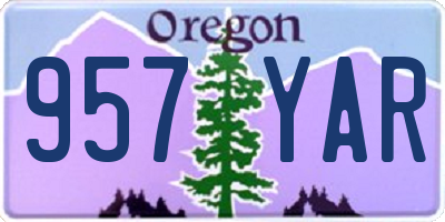 OR license plate 957YAR