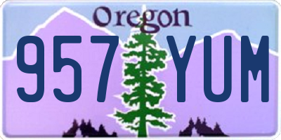 OR license plate 957YUM