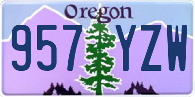 OR license plate 957YZW