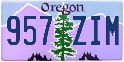 OR license plate 957ZIM