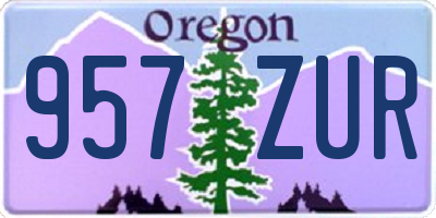 OR license plate 957ZUR