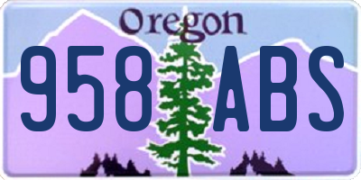 OR license plate 958ABS