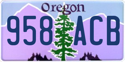 OR license plate 958ACB