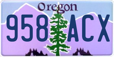 OR license plate 958ACX