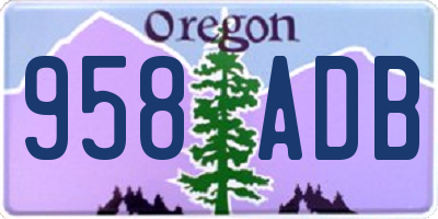 OR license plate 958ADB