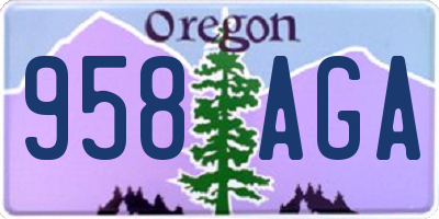 OR license plate 958AGA