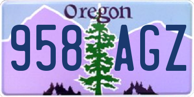 OR license plate 958AGZ