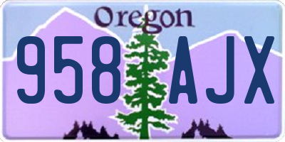 OR license plate 958AJX