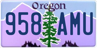 OR license plate 958AMU
