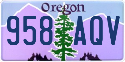 OR license plate 958AQV