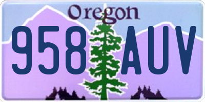 OR license plate 958AUV