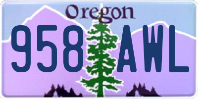 OR license plate 958AWL