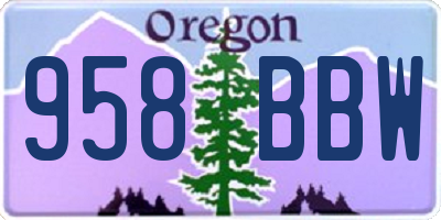 OR license plate 958BBW