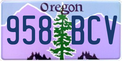 OR license plate 958BCV