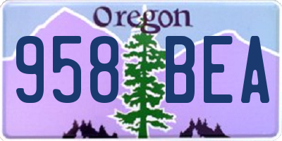 OR license plate 958BEA