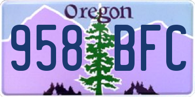 OR license plate 958BFC