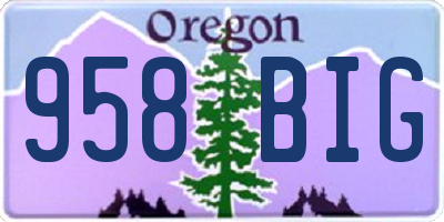 OR license plate 958BIG